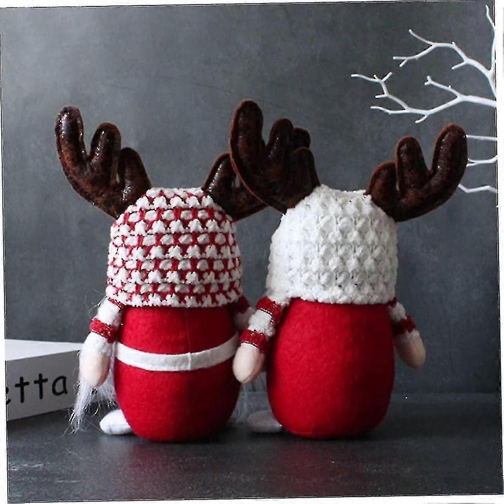 Christmas Decoration Christmas Gnomes Decoration Plush Antler Santa Elf Dwarf Doll Xmas Tabletop Orn