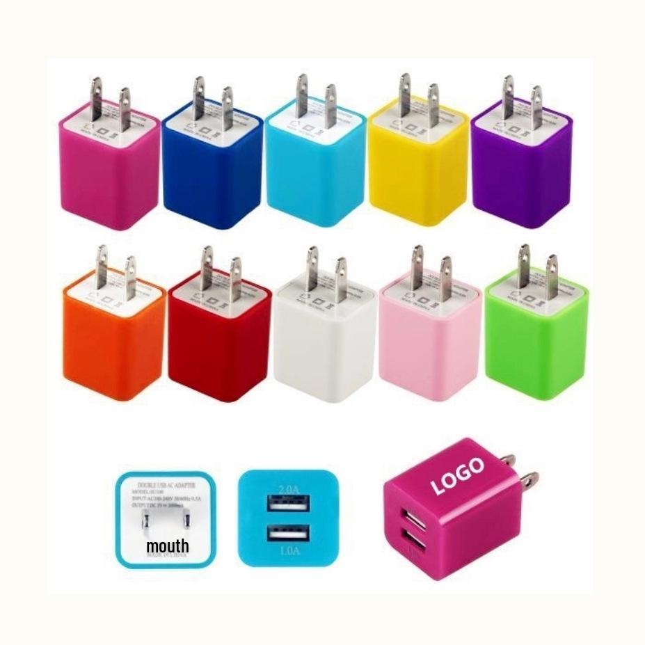 Dual USB Charger 2.1A, Green Dot Multi-function Charging Head, US Standard