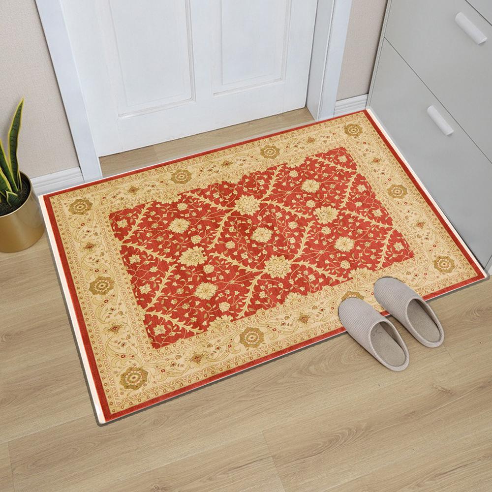 Vintage Oriental Traditional Rug Carpet Moroccan Turkish Style Doormat Carpets Anti-Slip Bohemian Bath Kitchen Garden Small Mat