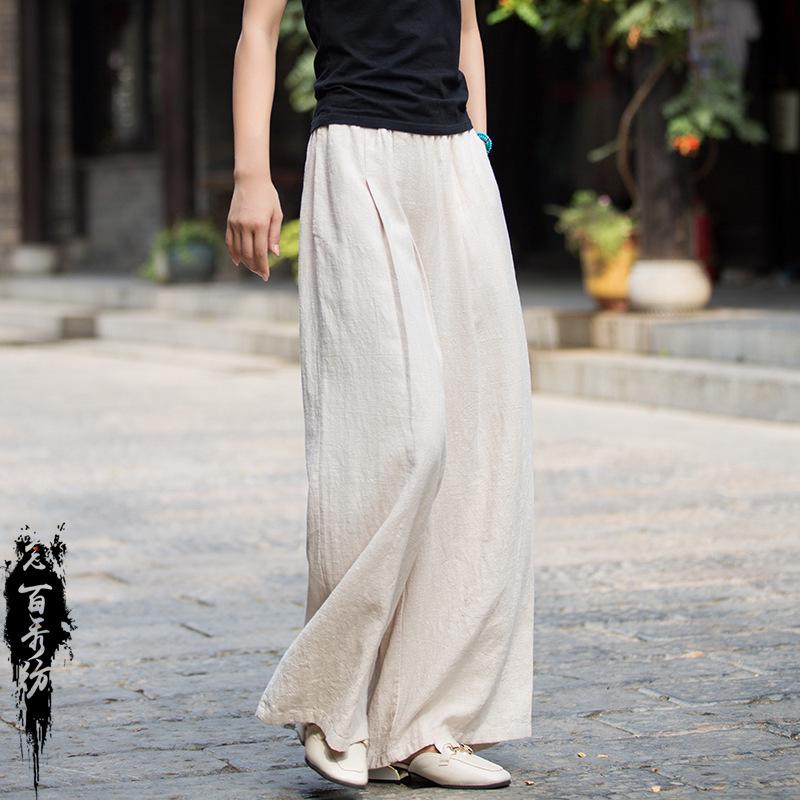 Women's Wide Leg Ramie Cotton Linen Pants - Spring/Summer 2025 Collection