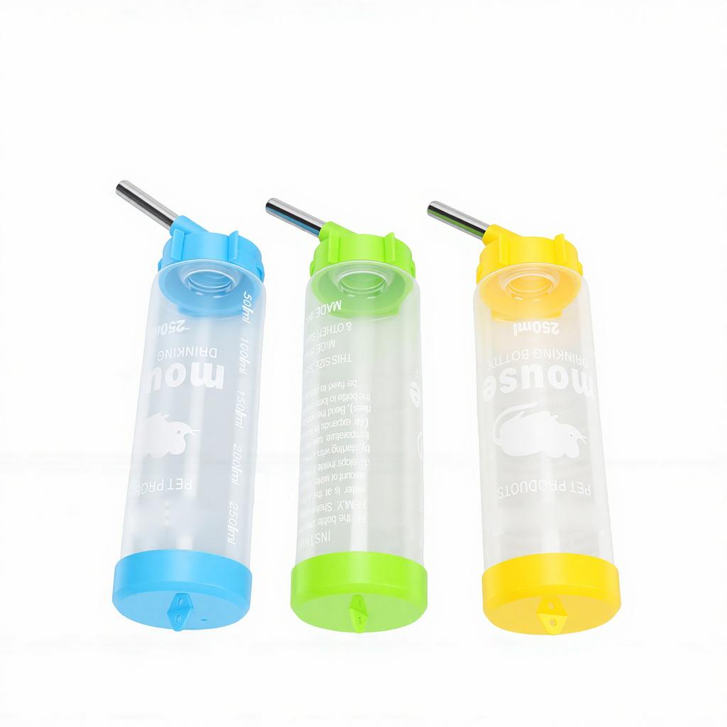 3pcs 250ml Hamster Water Bottles Anti Drip Hanging Water Feeder Plastic Pet Dispenser for Rabbits Guinea Pig