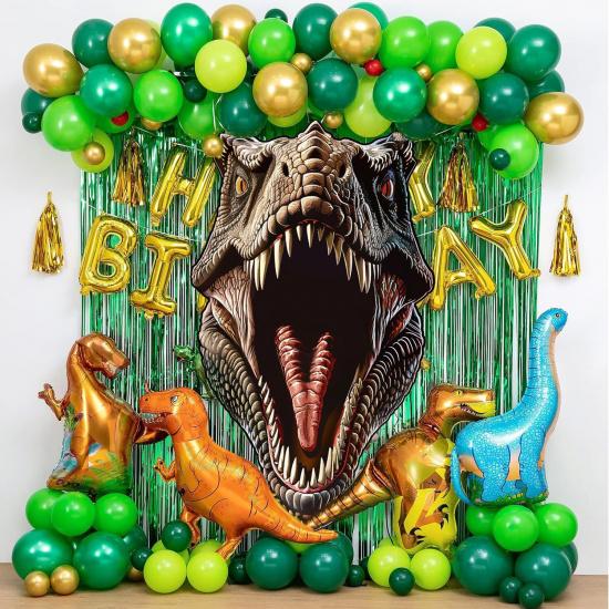 Trunk or Treat Car Decorations Kit Dinosaur Birthday and Party Decor Backdrop with 3 Pcs Dino Themed Stickers and 1 Pc Jungle Camouflage Cloth