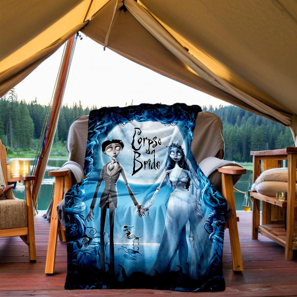 1PC Corpse Bride Outdoor Blanket Lightweight Flannel, Soft & Warm, All-Season, Outdoor, Camping, Living Room, Office,  L1106039