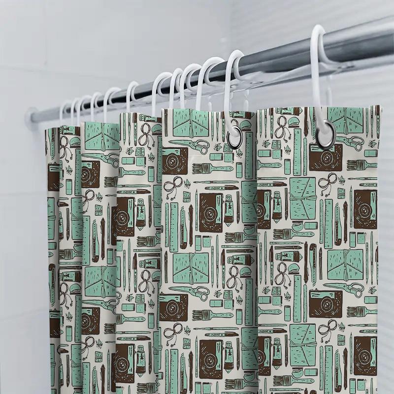 Vintage Camera Shower Curtain Artistic Photography Lover Bathroom Decor Washable Waterproof Home Textile Accessories