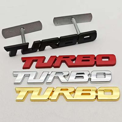 3D Metal Car Sticker Logo Turbo Badge Fender Side Emblem Rear Trunk Sticker Decals Auto Turbo Universal Accessories