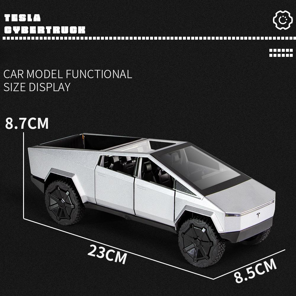 1/24 Tesla Cybertruck Druckguss-Legierung Modellauto Miniatur Metall Fahrzeug LKW Weihnachten Hottoy für Kinder Geschenke Kinder Spielzeug Jungen
