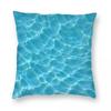 Turquoise Blue Water Ripples Square Pillowcase Polyester Linen Velvet Creative Zip Decor Pillow Case Sofa Cushion Cover