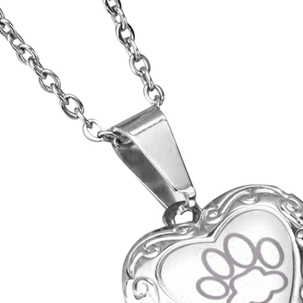 Pet Urn Pendant Engraving Paw Print Ash Holder Keepsake Necklace for