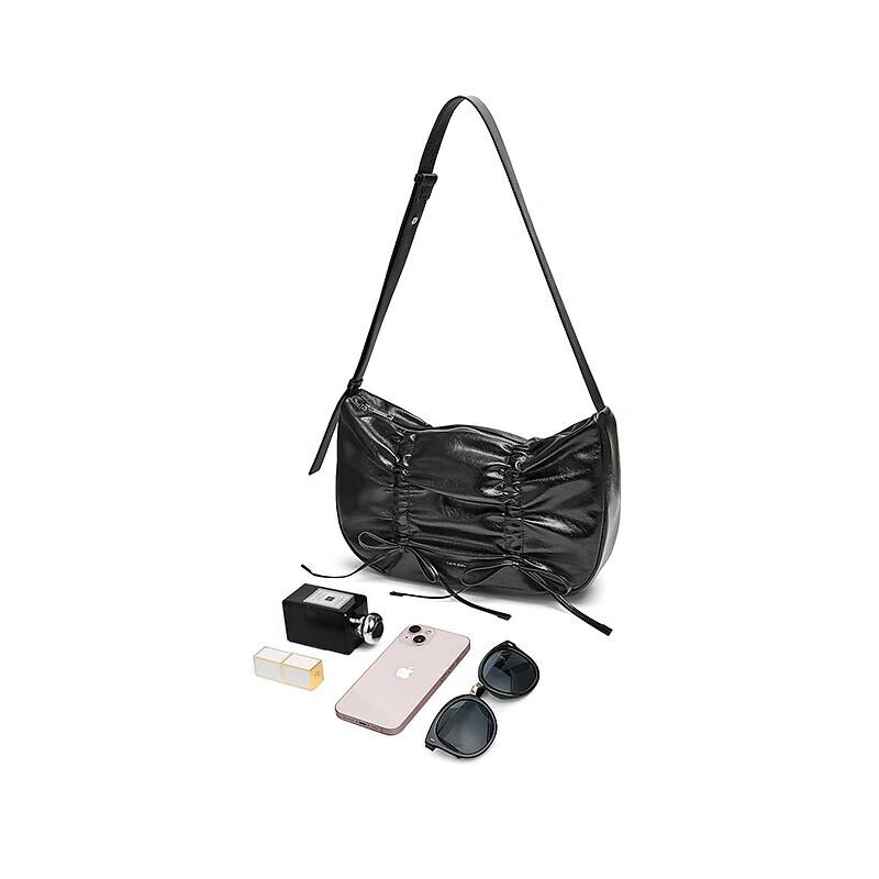 TATA French Style Pleated Shoulder Bag