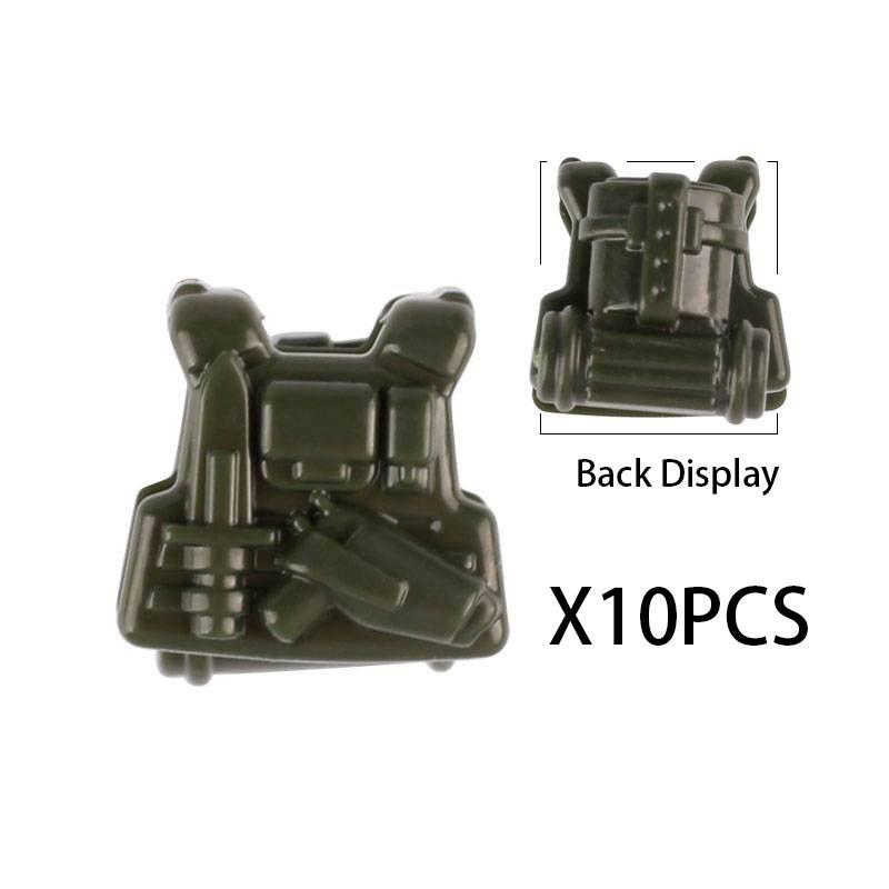 MOC Military SWAT Soldiers Building Blocks Accessories Set Medical Box Vest Backpack Bricks Kids Gift
