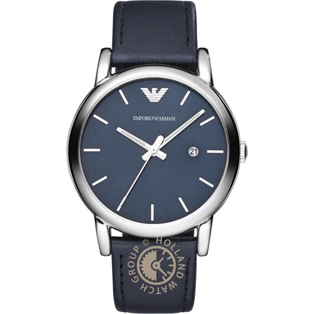 Emporio Armani Luigi Blue Leather Men s Quartz Analog Watch with Date AR1731 синий
