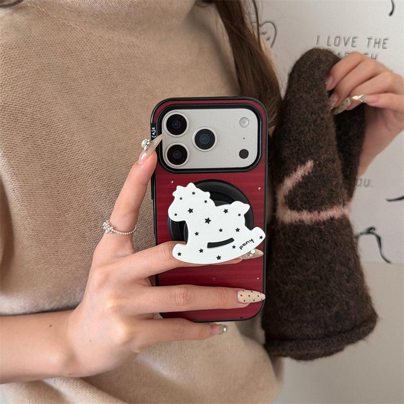 New Year Star Style Magnetic Stand Phone Case for iPhone 17/16 Pro Max/15/14