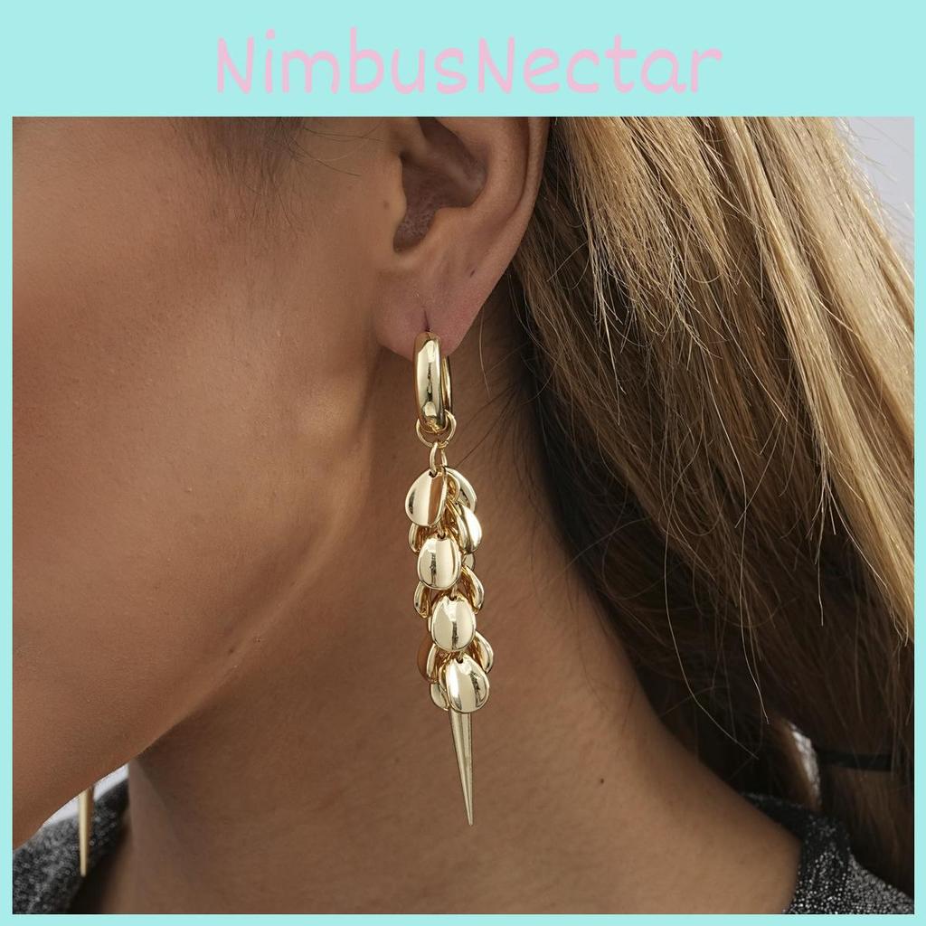 Stylish Winter 2023 Gold Plated Unique Shape Alloy Earrings For Ladies