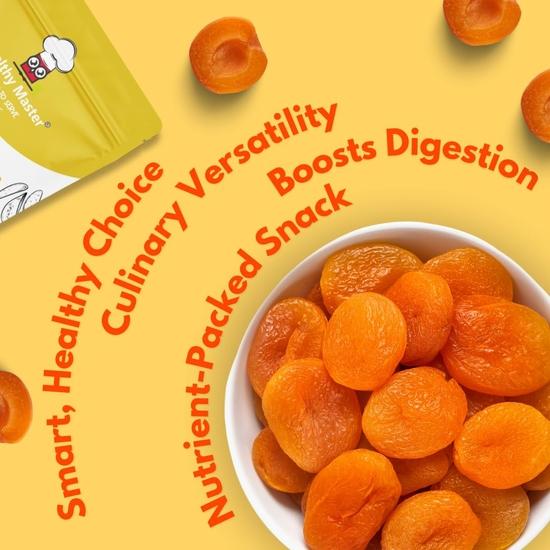 Healthy Master Dried Apricot Turkel (500 gm) | Naturally Dried Apricot | Gluten Free, Non-GMO & Vegan | Seedless Khumani