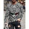 Men's Autumn 3D Printed Crew Neck Long Sleeve T-Shirt