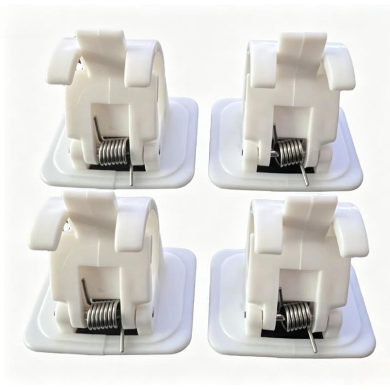 Non-Perforated Curtain Rod Supports 4 Pack, Strong Adhesive Brackets for Easy Installation