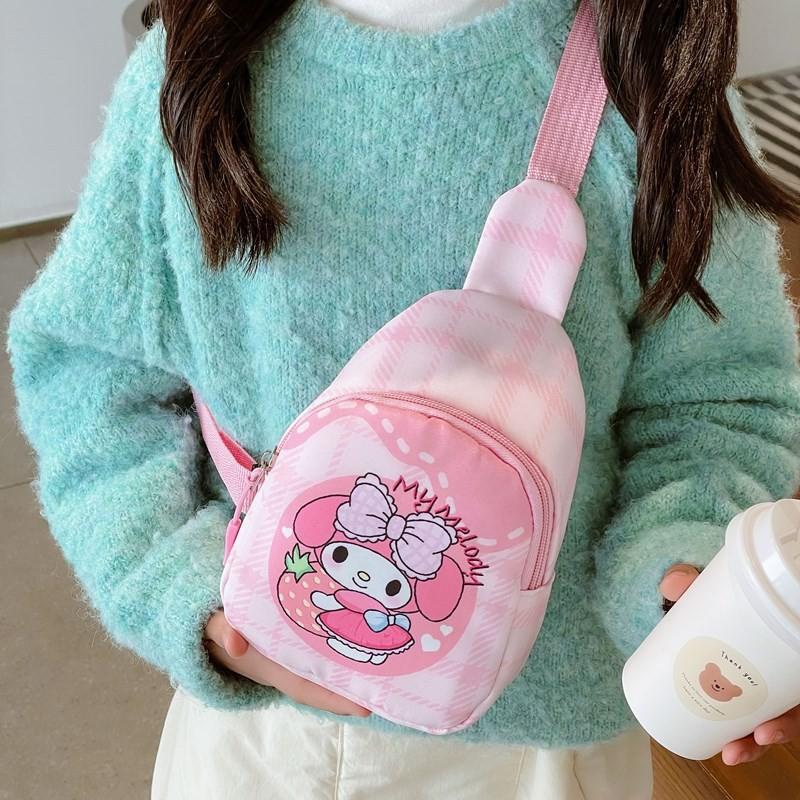 Cute Cartoon Children's Backpack For Girls With Kt Cat And Melody Print Lightweight Design