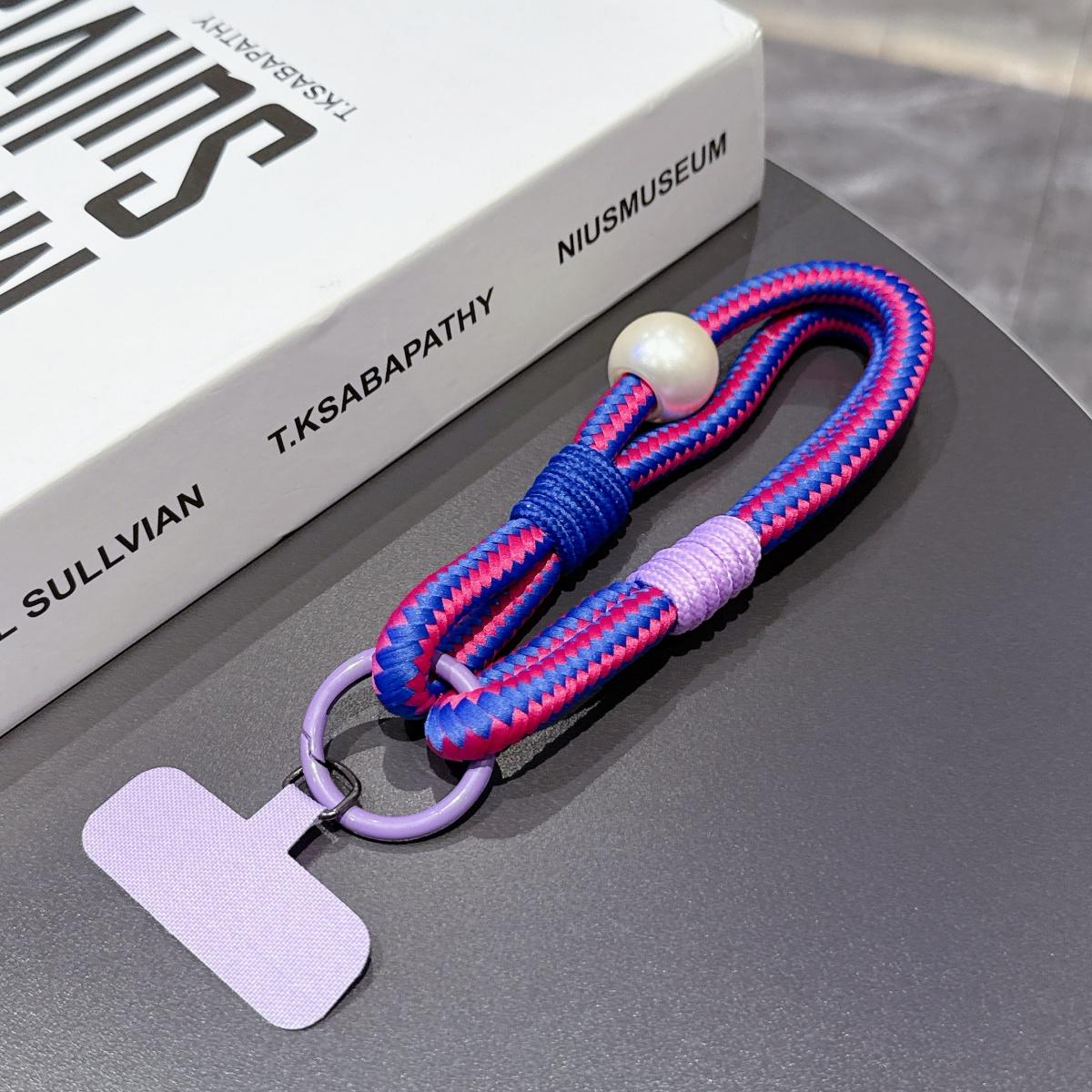 

Stylish Contrast Color Simple Hand Strap Adjustable Short Mobile Phone Lanyard Clip-On Cute Phone Case Universal Anti-Lost Strap