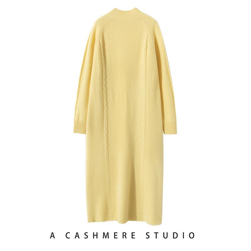 

Women s Retro Simple Semi-High Neck 100% Pure Cashmere Sweater for Autumn and Winter Medium