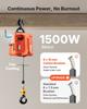 Wciągarka elektryczna 3 w 1, udźwig 700 kg, przenośna wyciągarka zasilana 1500W, wysokość podnoszenia 7,6 m, 5 m/min z instrukcją, pilotem przewodowym i bezprzewodowym
