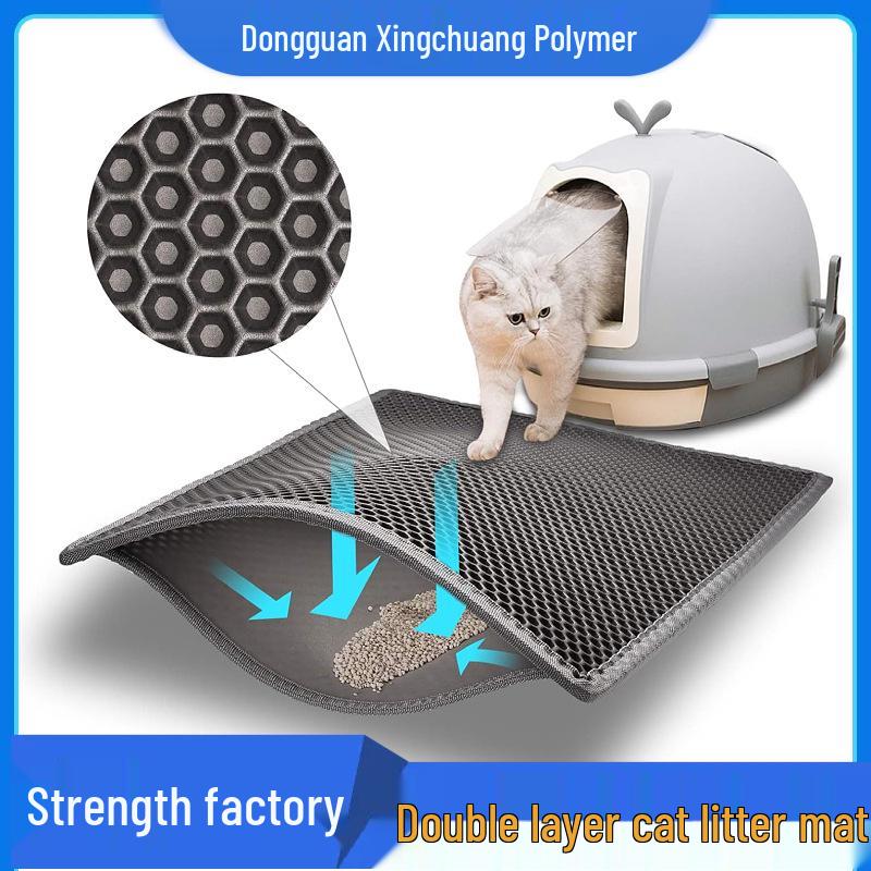 

Водонепроницаемый двухслойный EVA коврик для кошачьего туалета: Брызгозащищенный, грязеотталкивающий и не оставляющий следов дизайн 70x120cm серый