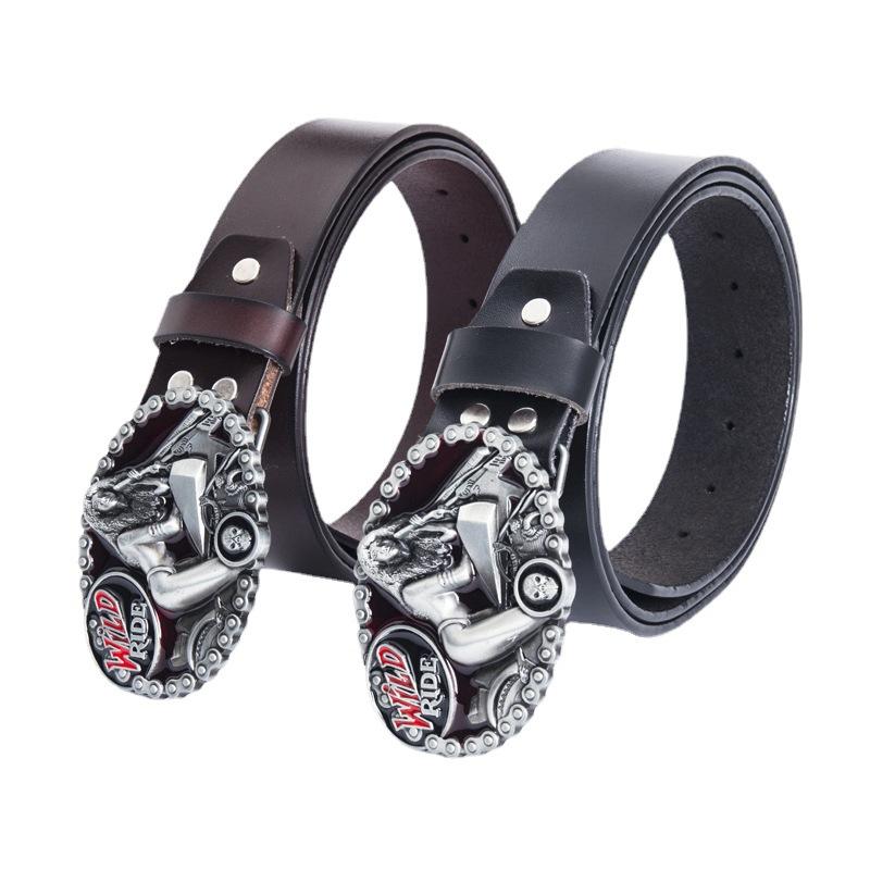 Punk-Kultur Vintage Gürtel Lokomotiv-Mädchen Mode Lässig Herren Gürtel