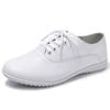 Spring New Korean Style Wear-Resistant Flat White Shoes Lace Up Round Toe Casual Non-Slip Women's Shoes