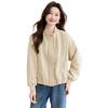 Women's Petite Stand-Up Collar Jacket - Loose, Plus Size, Thin Top for Spring/Autumn 2025