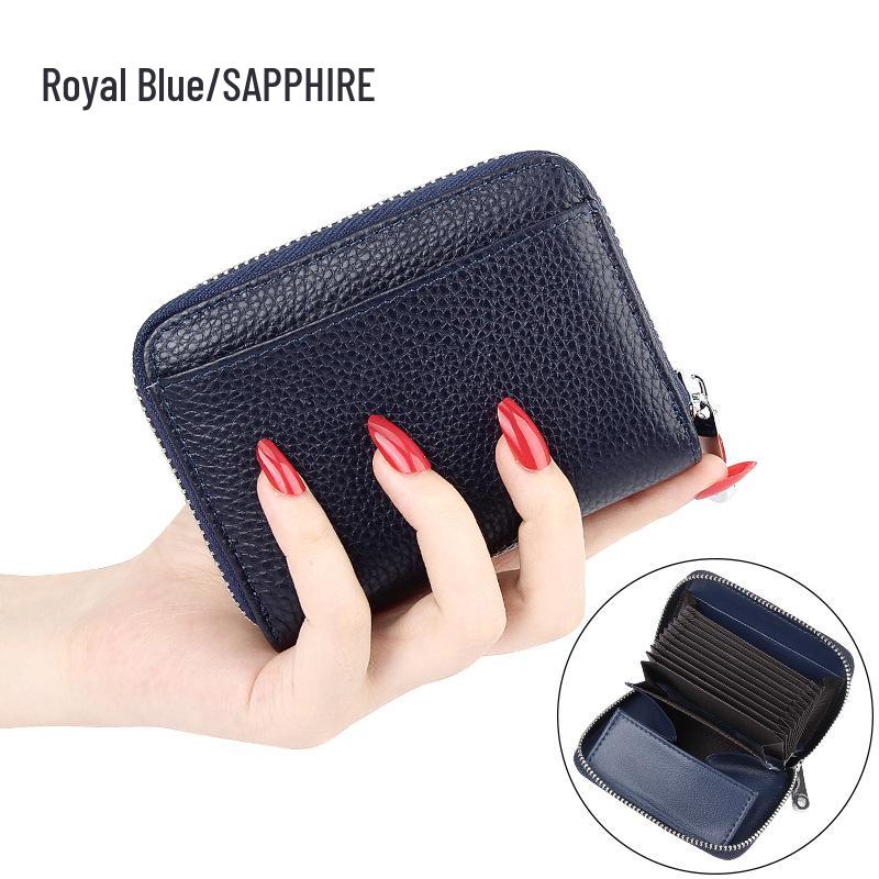 Japanese RFID Anti-Skimming Accordion Wallet: Large Capacity Genuine Leather Card Holder & Coin Purse