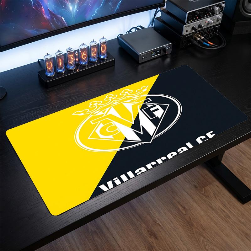 Villarreal FC Theme Pattern Mouse Pad, Soccer Logo Design XXL Gaming Desk Mat Non-Slip Computer Mouse Pad
