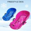 Plastic Snow Sled Snow Speeder Sled With Pull Rope Kid Downhill Sprinter Toboggan Snow Sled Solid Snow Sled for Winter Sport