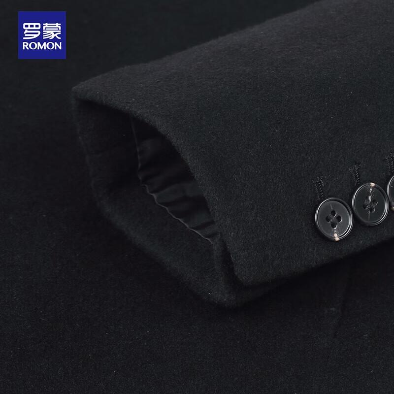 ROMON E Men's Wool Blend Mid-Length Overcoat