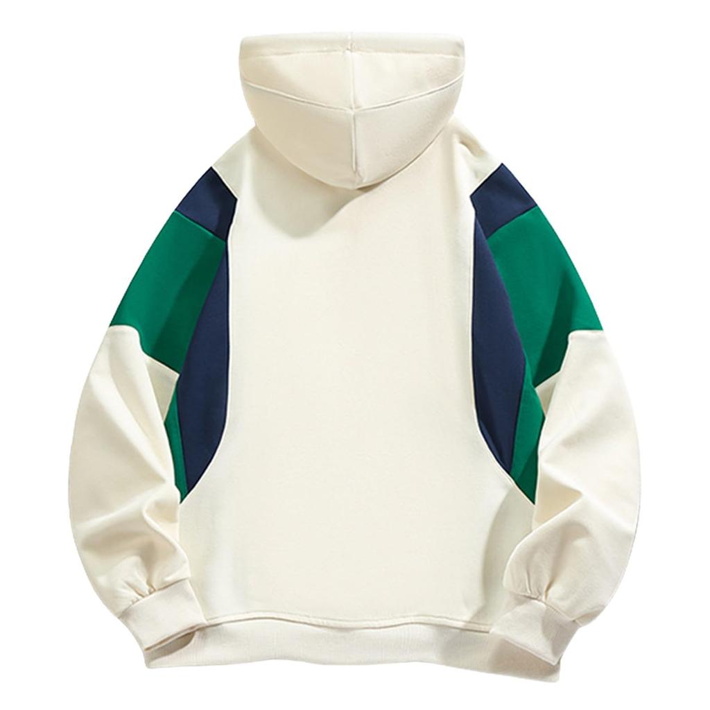 Herre Color Block Hettegenser Sweatshirt Langermet Hettegenser Snøring Pullover Skjorte Utendørs Gåturer Bluse Med Lomme