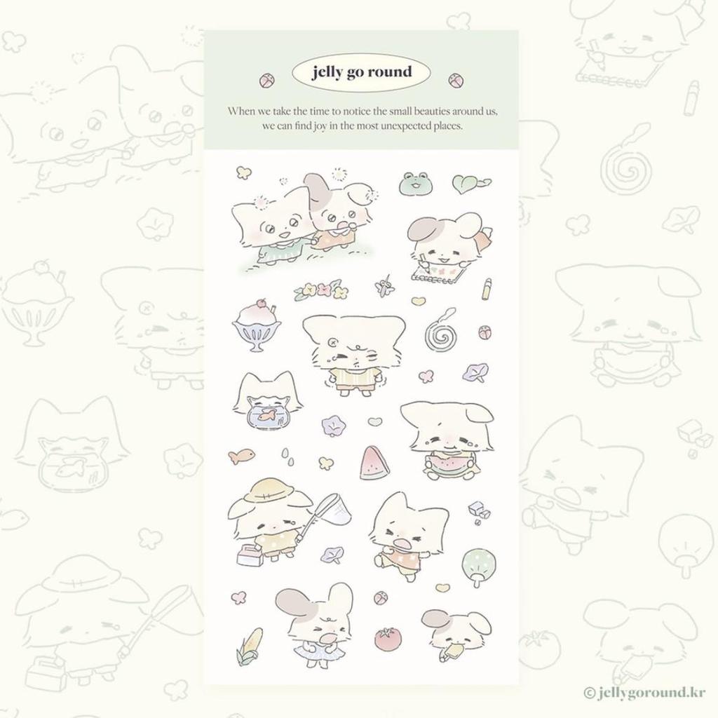 Korean Cute Cartoon Fox Rabbit Stickers for DIY Phone Case Decoration