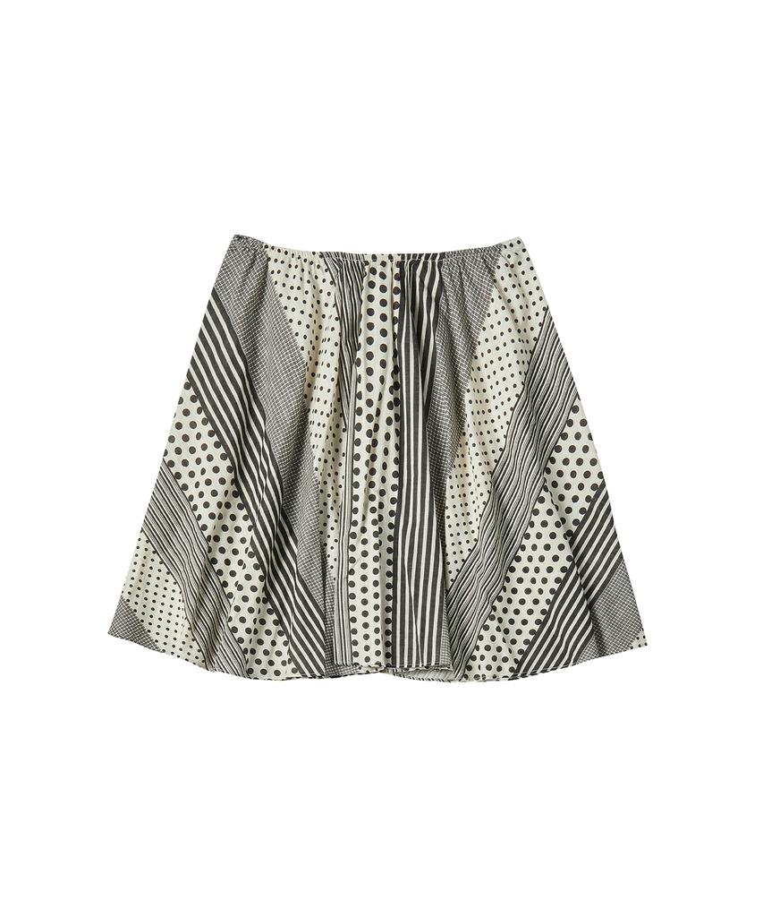 Comoni Nose W Dot Mix Skirt [Ivory]