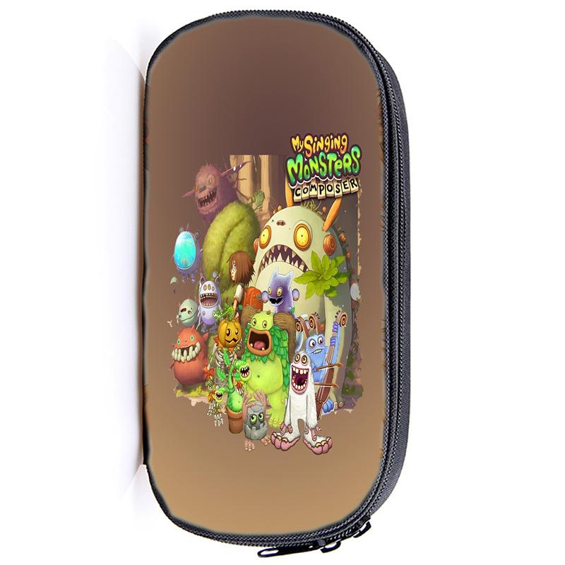 My Singing Monsters Federmäppchen, praktische Aufbewahrungstasche, Horror-Spiel, Schule, Stifttasche, Box für Studenten, Büro, Schreibwaren