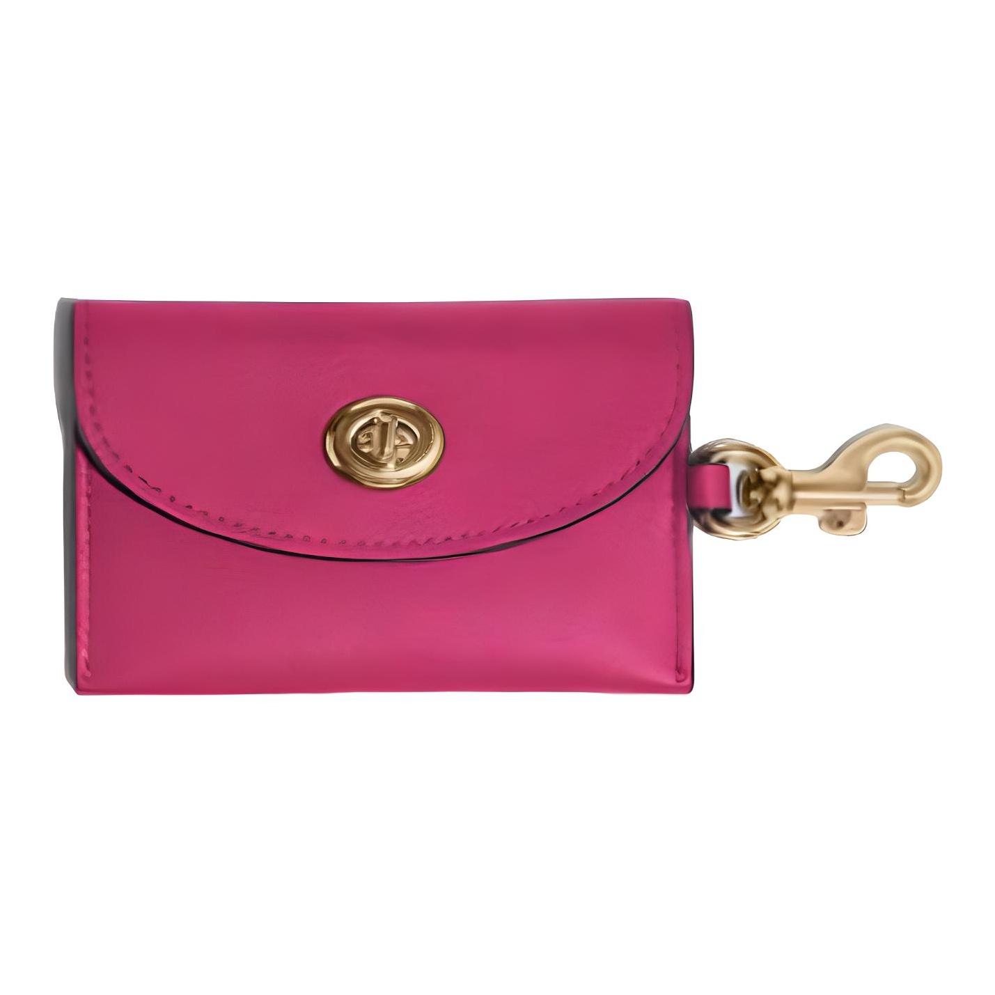 Coach Bag Charm 10 Card Holder Leather Wallet Pendant Women Accessories Magenta C6295G-GDAJN Basic Set BagDust Bag 12150₽