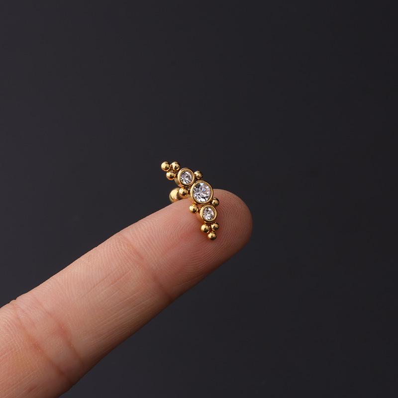 16g Stainless Steel Cartilage Screw Ball Earrings - Trendy European & American Piercing Jewelry