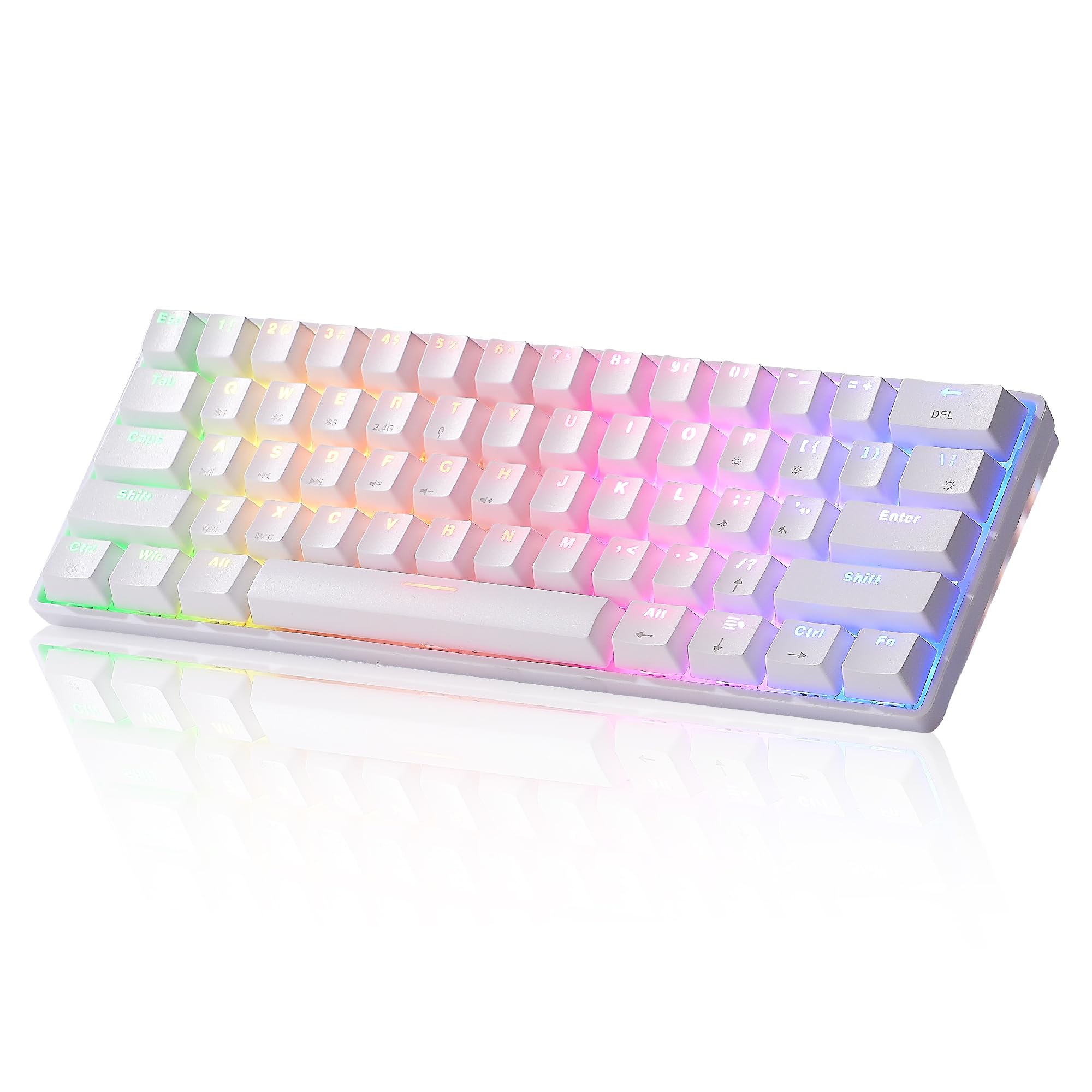 

KIMOCA Mechanical English Mechanical Gaming 61 RGB LED Japanese Instruction Manual Brown Keyboard, Layout, Keyboard, Keys, Compact, Bluetooth, білий