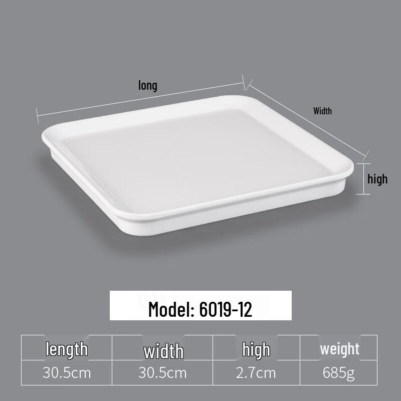 Yipan White Melamine 3-Compartment Square Dish Set (5-Pack)