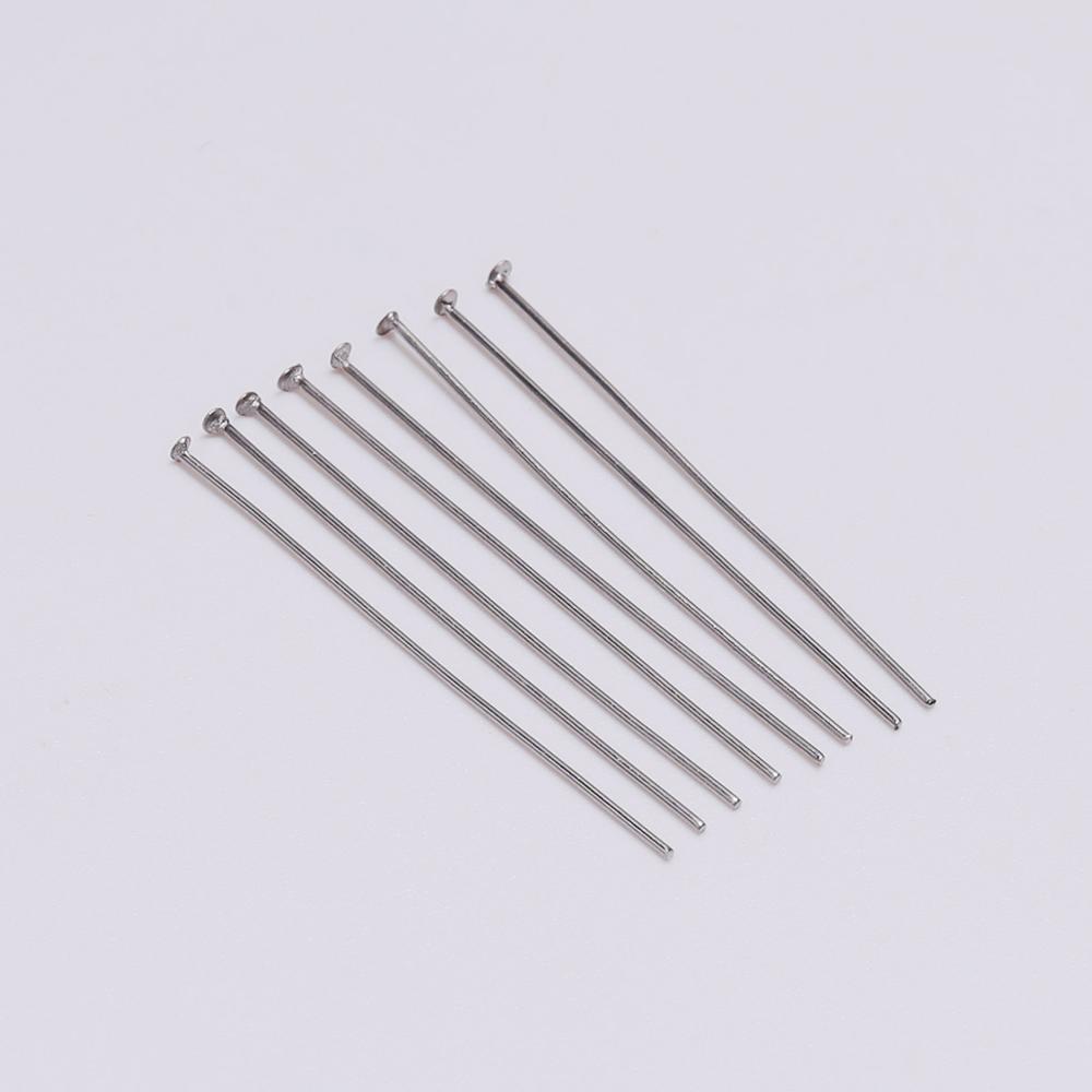 100Pcs/Pack 15-70mm Stainless steel Flat Head Pin Findings Headpins For DIY Jewelry Necklace Bracelets Making Accessories