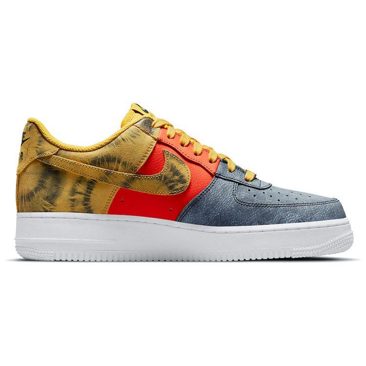 Nike Air Force 1 07 LV8 Dark Sulphur Tie-Dye Men Sneakers Yellow Dark-Sulfur Team-Orange CZ0337-700