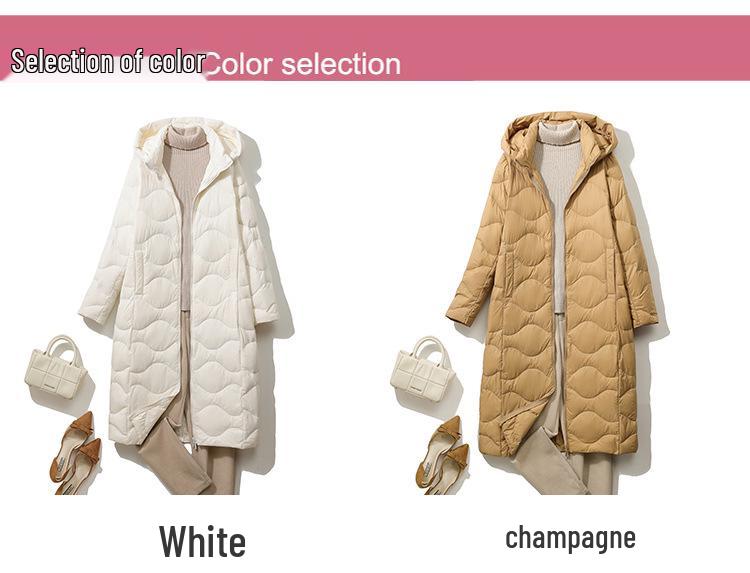 Youjia Damen Extra Lange Kapuzen-Daunenjacke - Schlankmachend und Warm für Herbst/Winter.