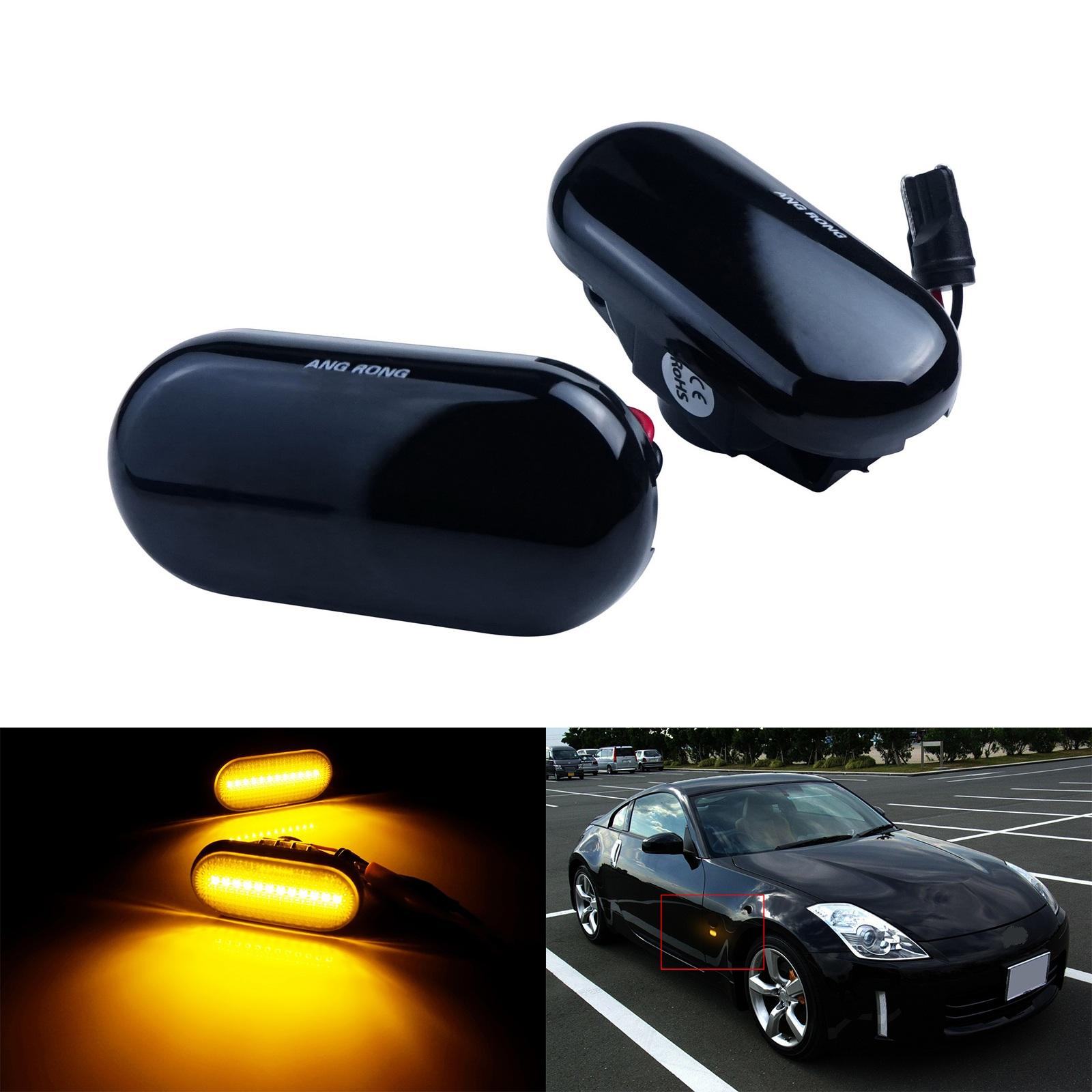 New Amber LED Side Indicator Turn Signal Light for Nissan Cube Note Micra Frontier D40 Qashqai J10 Turn Signals Marker Light LED Classic Blink&LED