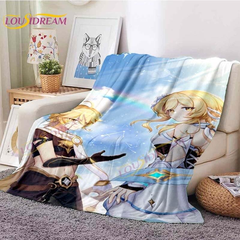 Genshin-Manta de Anime Acg de impacto, manta de juego de aventura Lumine Xiao, manta de franela, mantas Vintage, regalos para seguidores, decoración del hogar