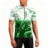 Men's Crew Neck Printed Zipper Breathable Quick Dry Short Sleeve Cycling Jersey for Outdoor Sports and Fitness Activities