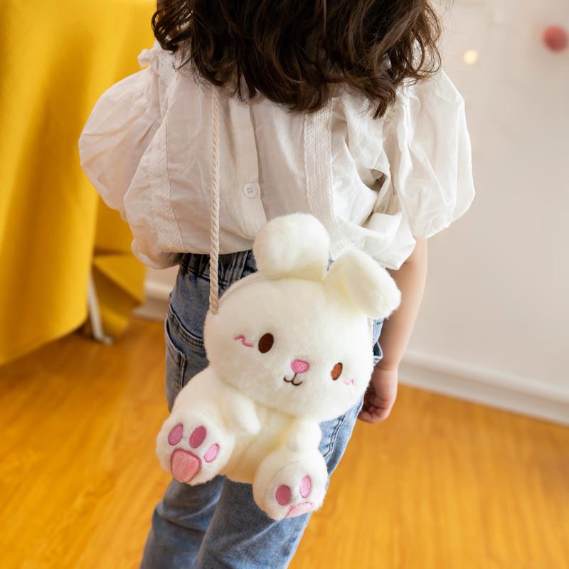 Rabbit Plush Fresh Fashionable Children Crossbody Bag Girl Coin Purse Kids Gift