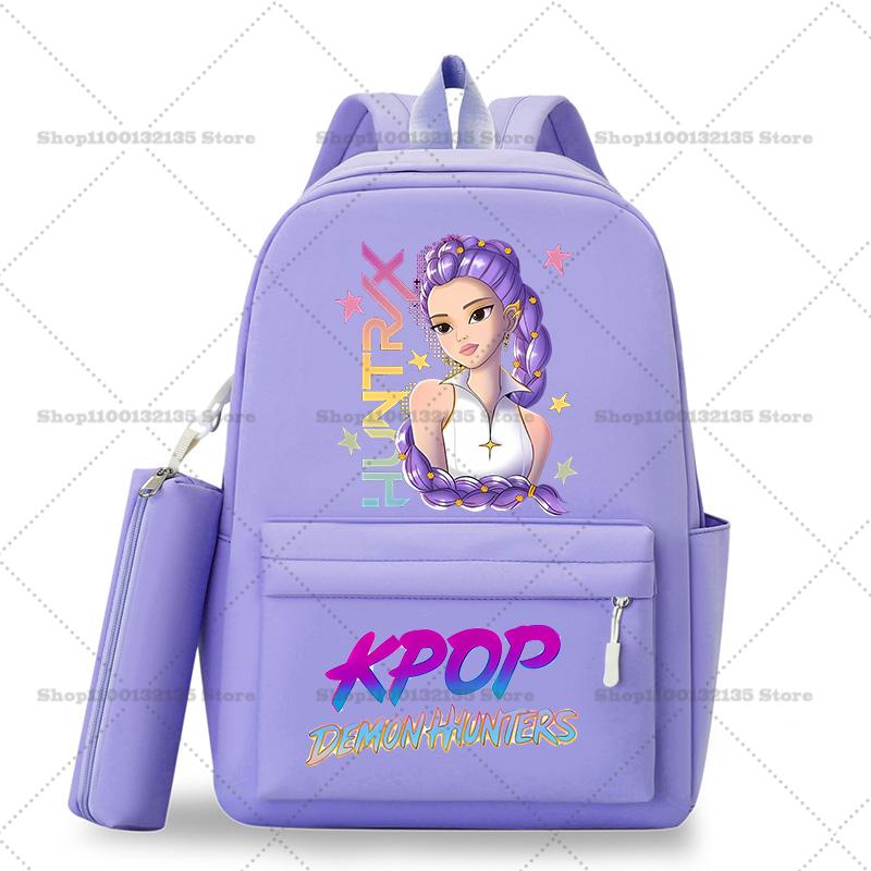 Kpop Demon Hunters Schoolbag Backpack for Student Teenager Rucksack Girl Casual Kawaii School Bag Travel Knapsack Mochila Present