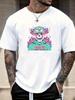 Mens Casual Tshirt Skull Love Flame Print Short Sleeve Round Neck Breathable Soft Oversized Edgy Daily Wear Tee