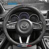 Για 2 3 5 6 CX-4 CX-5 CX-7 CX-8 CX-30 CX-50 MX5 Miata RX-7 RX-8 Axela Atenza Αυτοκίνητο Κάλυμμα Τιμονιού από Δέρμα και Ανθρακονήματα